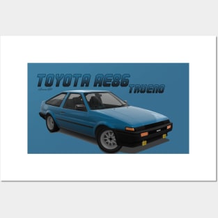 Toyota AE86 Trueno Blue Posters and Art